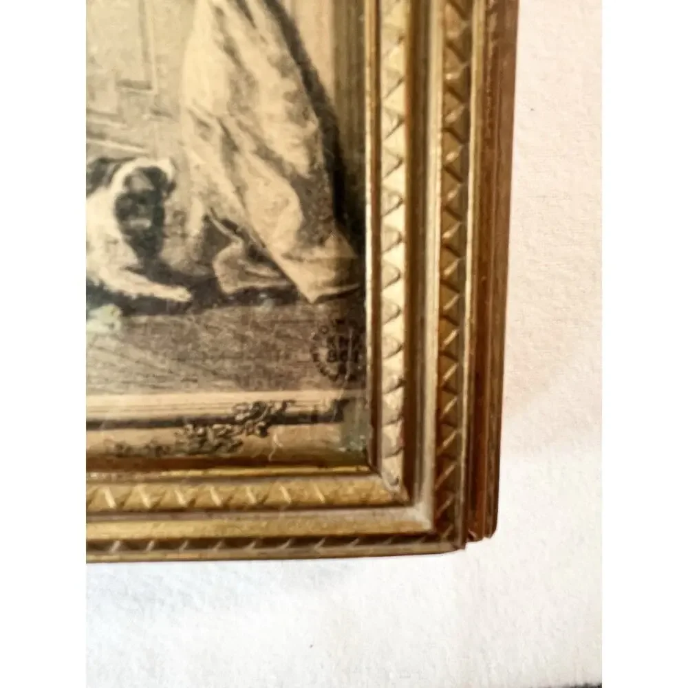 Antique Wooden Jewelry Box With Rococo Print